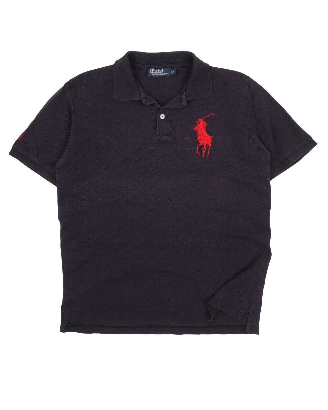 Polo RALPH LAUREN Men's Gray Pique Cotton Big Pony Polo Shirt Size M  Authentic Designer Wear 