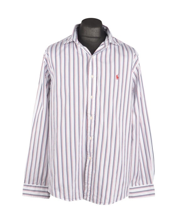 Polo RALPH LAUREN Men s White Striped Cotton Button up Stanton Shirt Size XL Authentic Designer Wear Etsy UK