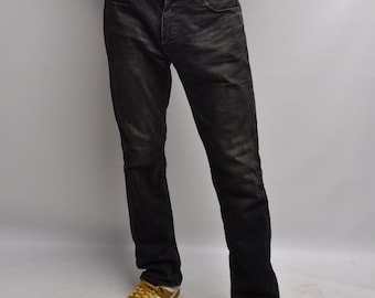 Vintage 90s Hugo Boss Black Jeans Mens Minimalist Denim Pants 