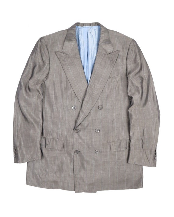 BRIONI Men s Grey Pinstripe Pure Silk Double Breasted Blazer Jacket Size 42 US Authentic Designer Wear Etsy Sweden