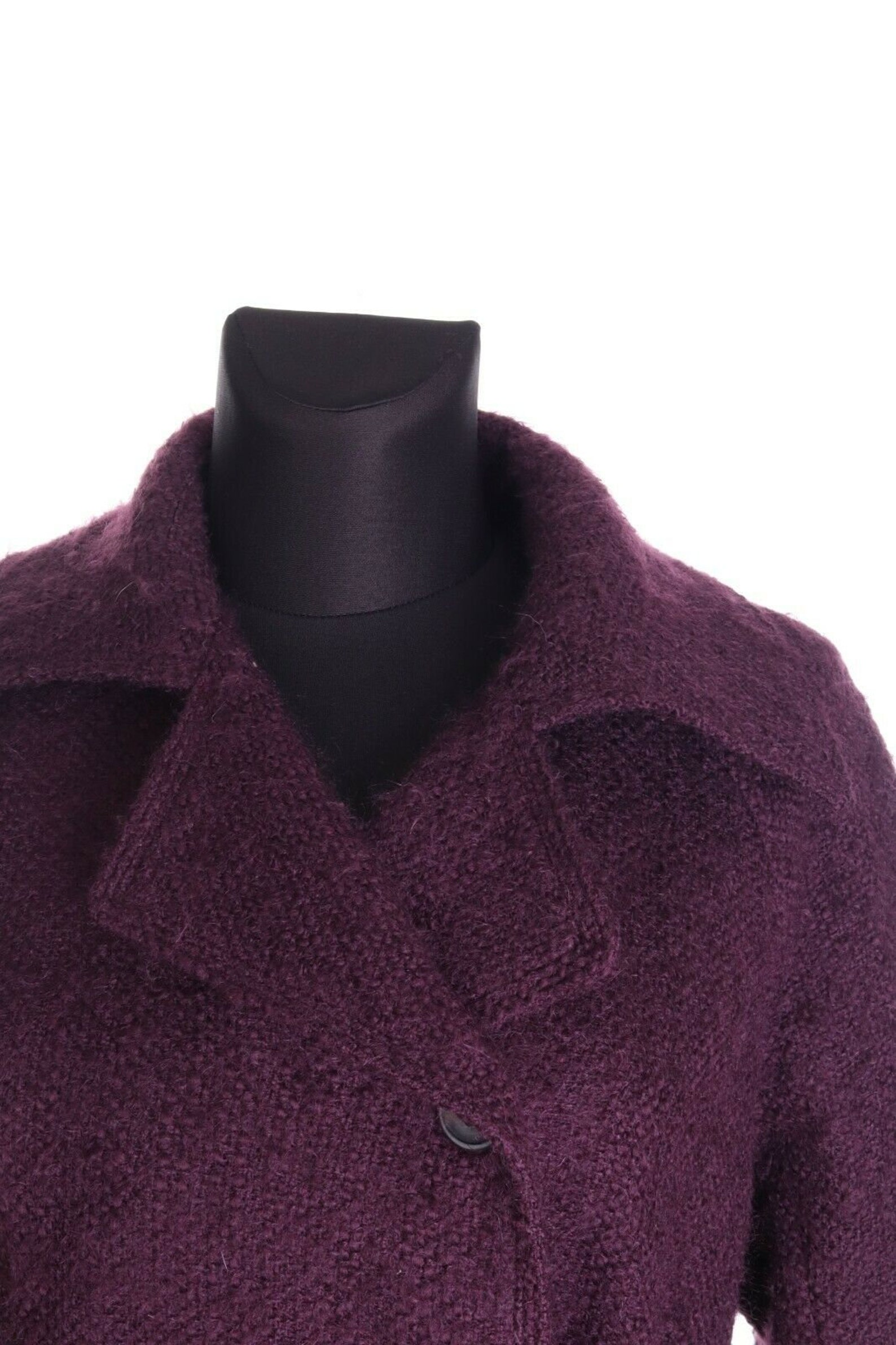 Women's DRIES VAN NOTEN Burgundy mohair Wool Belted Coat Etsy
