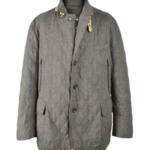 LODENFREY Country Frey Jacket Quilted Gray Wool Blend Men's Size