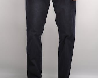 GIEVES & HAWKES Blue Cotton Blend Mens Straight Pants Size 36