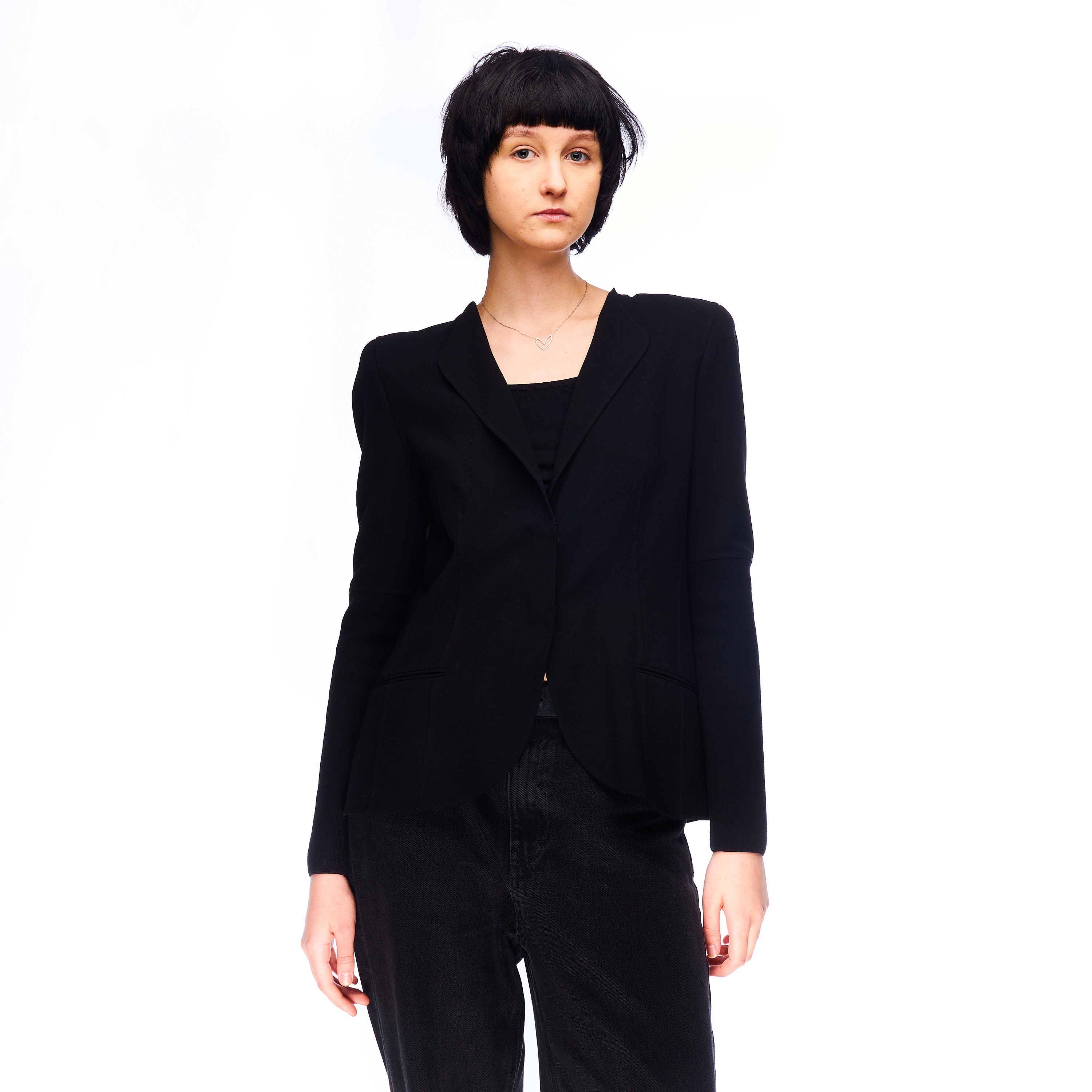 GIORGIO ARMANI Women's Black Blazer Jacket Size ~M Vintage Authentic Designer Wear