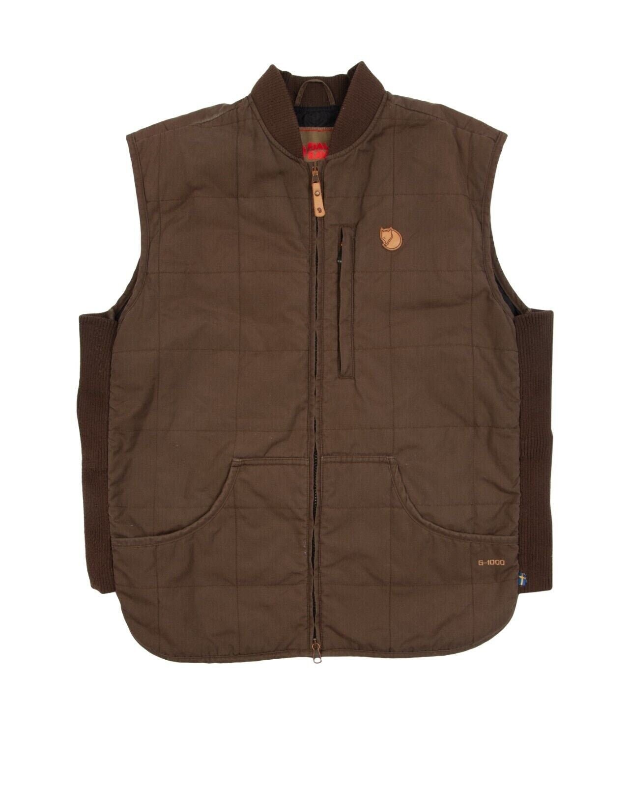 FJALLRAVEN Men's Brown G1000 Quilted Hunting Vest Waistcoat Size L