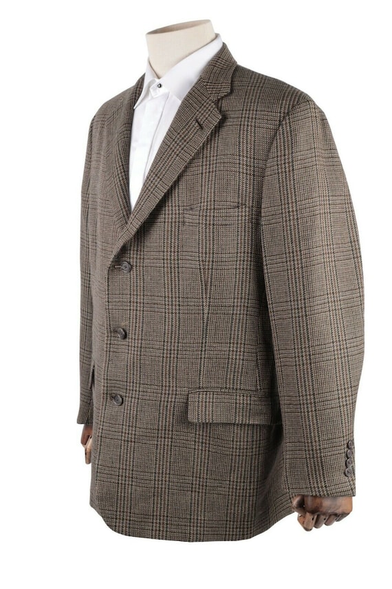 Men's Vintage BURBERRY'S Check Tweed Wool Alpaca Blazer Jacket