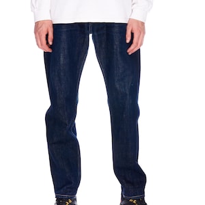 ALL SAINTS Raw Iggy Jeans Navy Denim Cotton Men&#39;s Button Fly Pants Size ~ 36