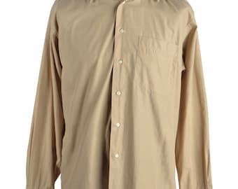 Men's Vintage CHRISTIAN DIOR Beige Cotton Shirt Size 39 / 15.5