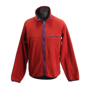 Vintage PATAGONIA Fleece Full Zip Cardigan Made in USA Red Size M