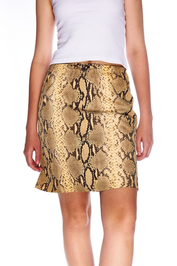 GUCCI by Tom Ford Women's Beige Python Leather Sk… - image 4