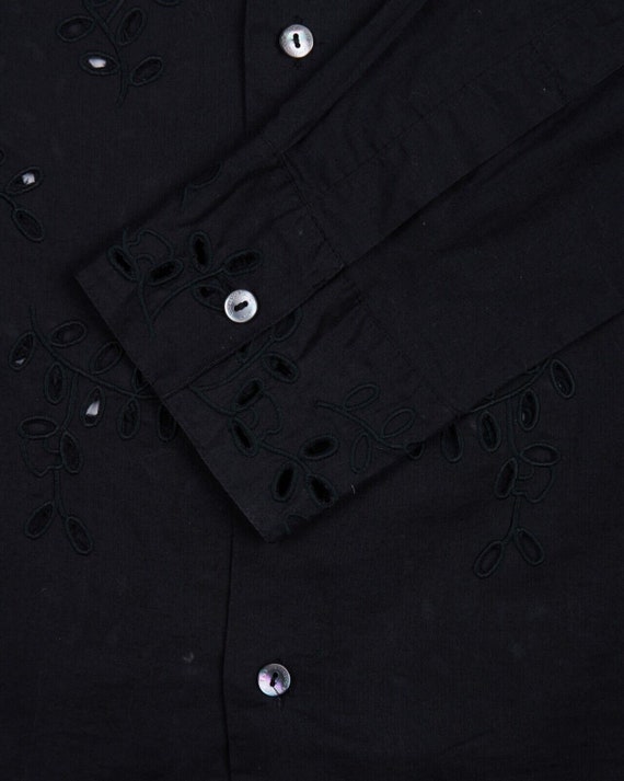 D&G DOLCE GABBANA Shirt Black Semi Transparent Op… - image 6