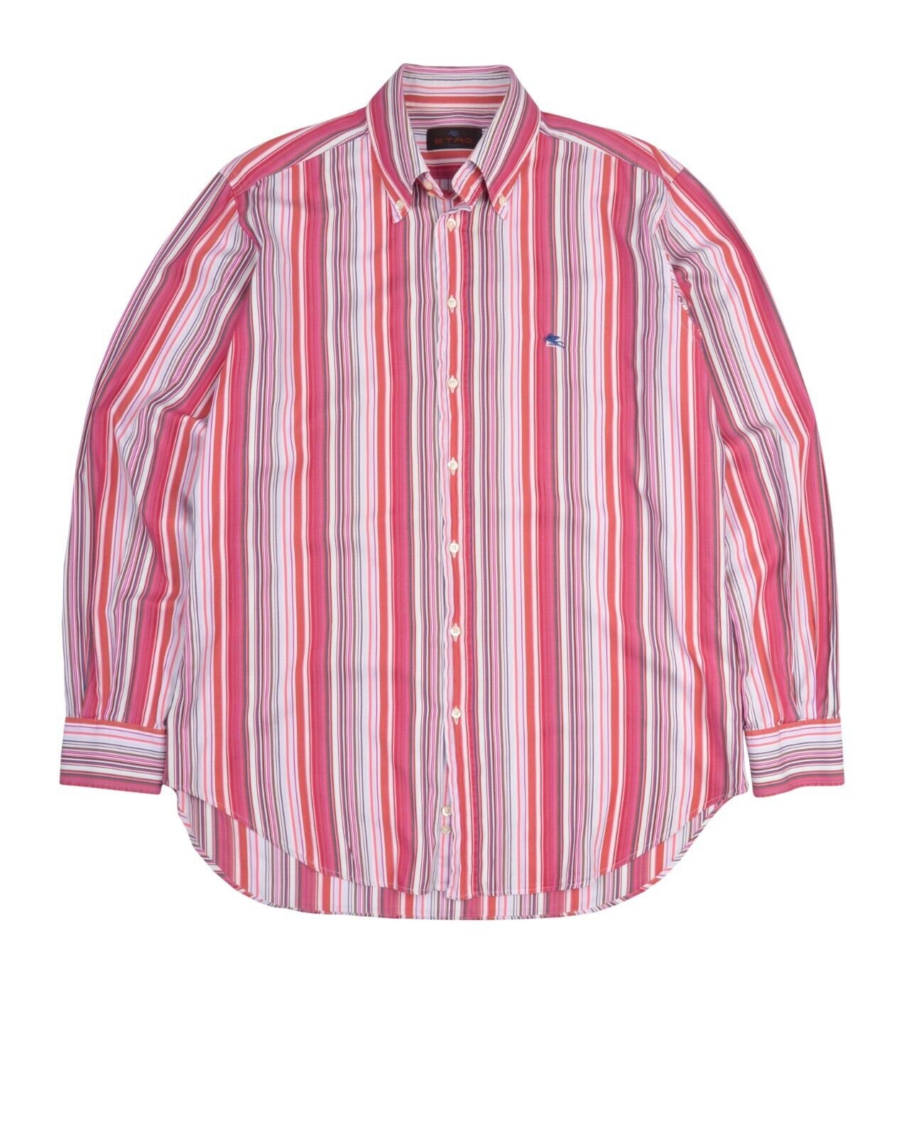 Chemise Homme ETRO Milano Vintage - Coton Et Lin - Taille M (39) - Rayée - Fabriquée En Italie