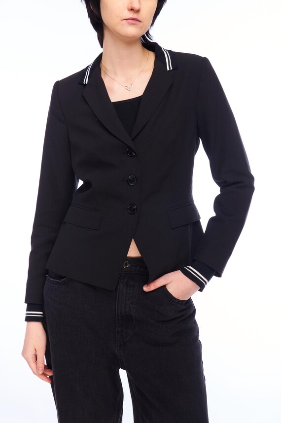 NVSCO Fitted Blazer Jacket Black Viscose Womens Size 42 Etsy Ireland