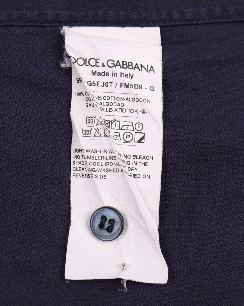 Dolce & Gabbana Blue Cotton Formal GOLD Dress Shirt main image 0