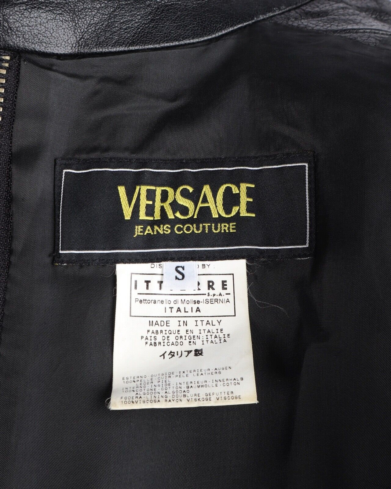Vintage VERSACE JEANS COUTURE Women's Black Leather Long