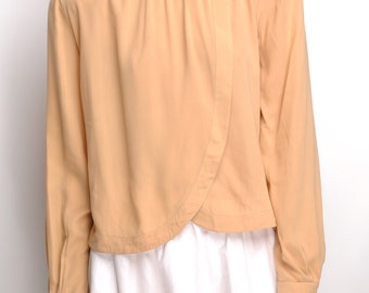 Vintage GIORGIO ARMANI Beige Silk Blouse Womens Size 40 IT