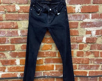 Nudie Jeans Black Tapered Organic Cotton Denim, Slim Fit W30 L32