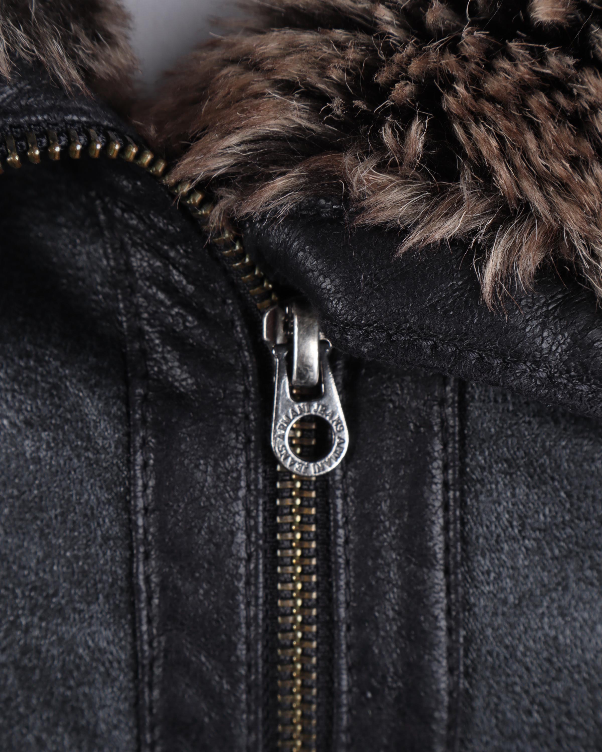 ARMANI JEANS Jacket Brown Women's Faux Shearling Size 40 IT - Etsy