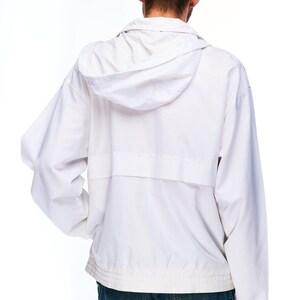 FILA Hooded Jacket White Nylon Men's Sportswear Big Logo Size 46