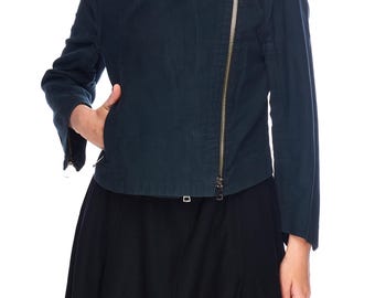 ANN DEMEULEMEESTER ネイビー ジャケット S Ann Demeulemeester Spring 2006 Men's Navy Wrinkled Coat XXS