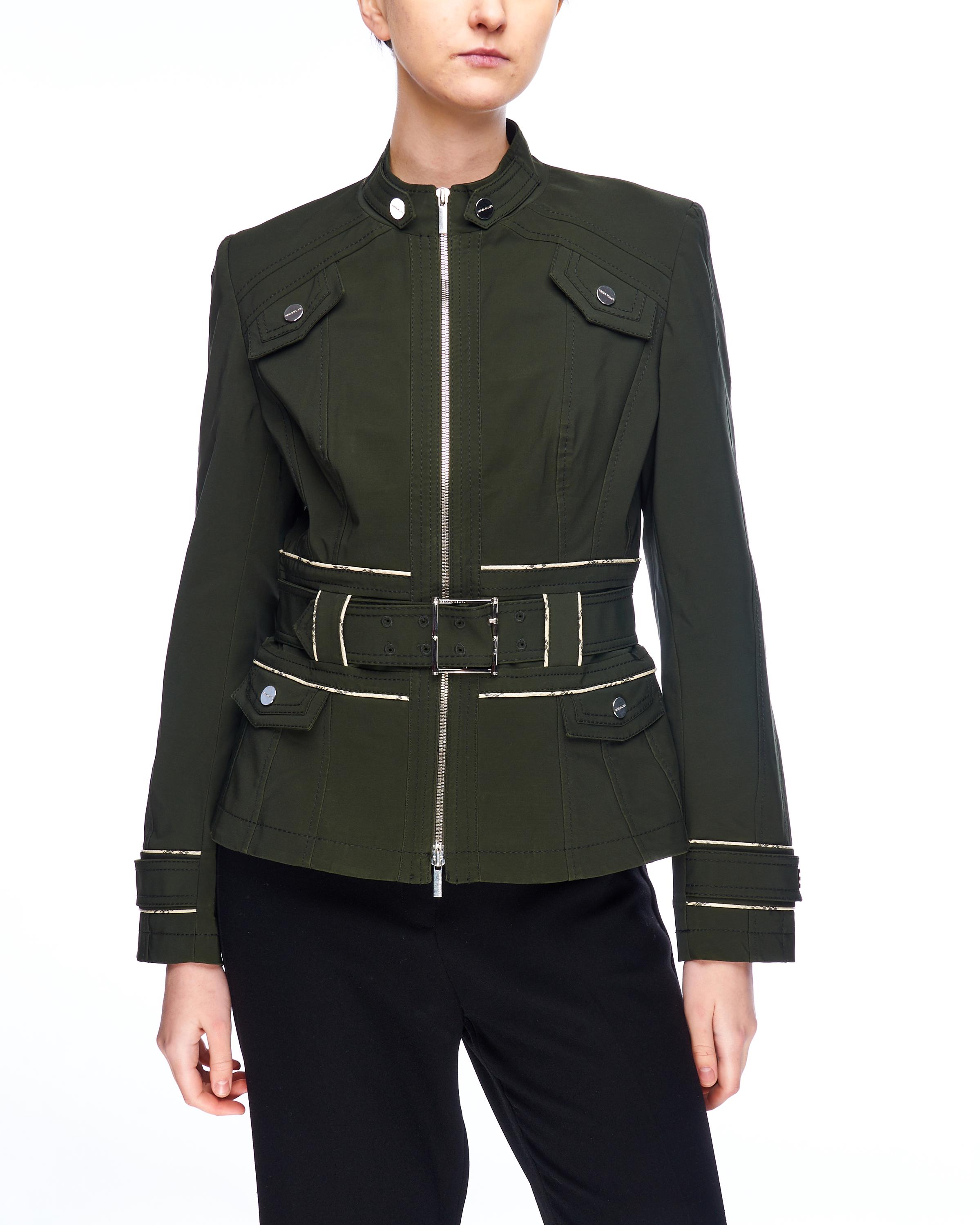 KAREN MILLEN Military Jacket Olive Green Womens Lightweight