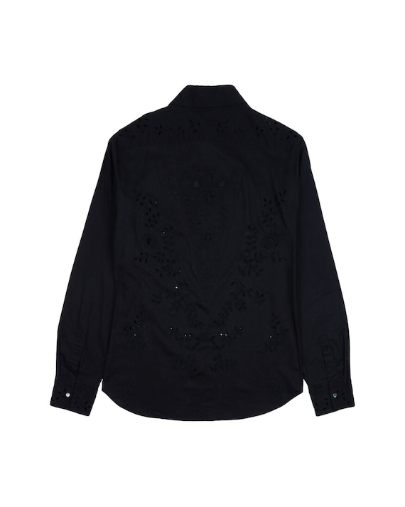 D G DOLCE GABBANA Shirt Black Semi Transparent Open Flower Knit Size 50 IT Etsy Canada