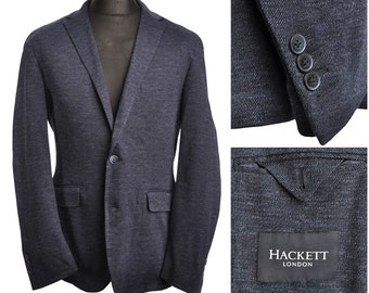 HACKETT Blue Cotton Blazer Jacket Mens Size 42 UK / 52 IT