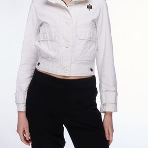 BLAUER USA Short Jacket White Nylon Women&#39;s Multipocket Size S