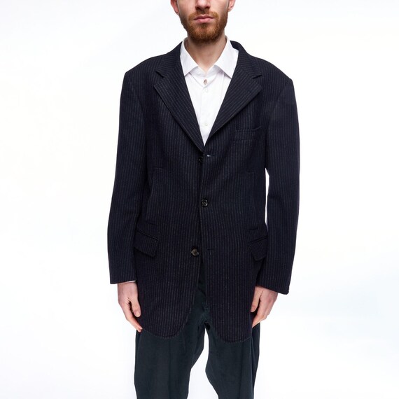 FAY Men's Black Striped Wool Three Buttons Blazer… - image 1