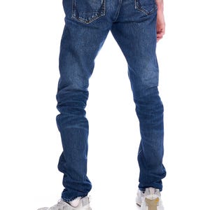 ALLSAINTS Raw Jeans Navy Denim Cotton Men&#39;s Button Fly Pants Size 32
