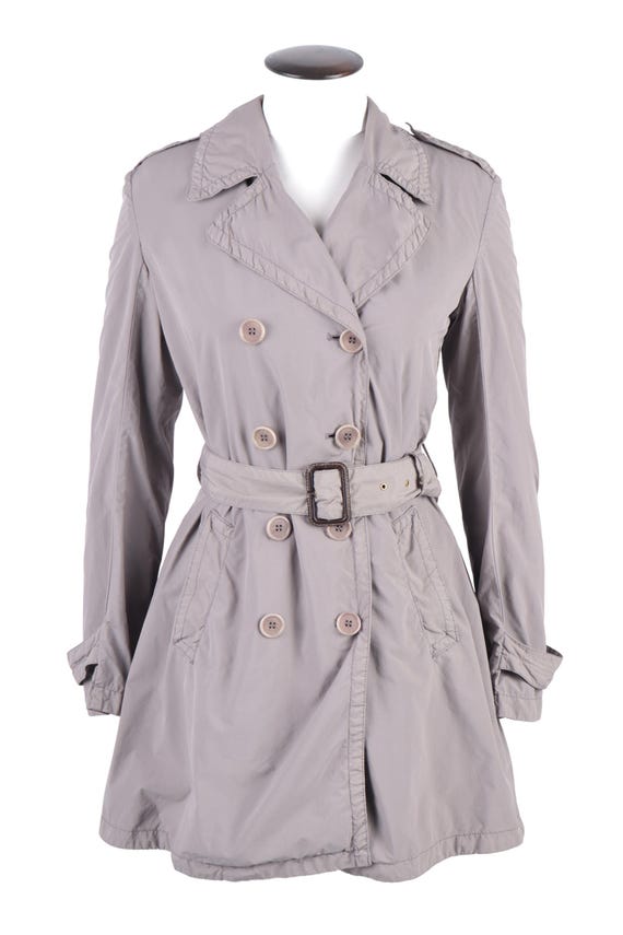 ASPESI Grey Lightweight Belted Short Trench Coat Size M Etsy Canada