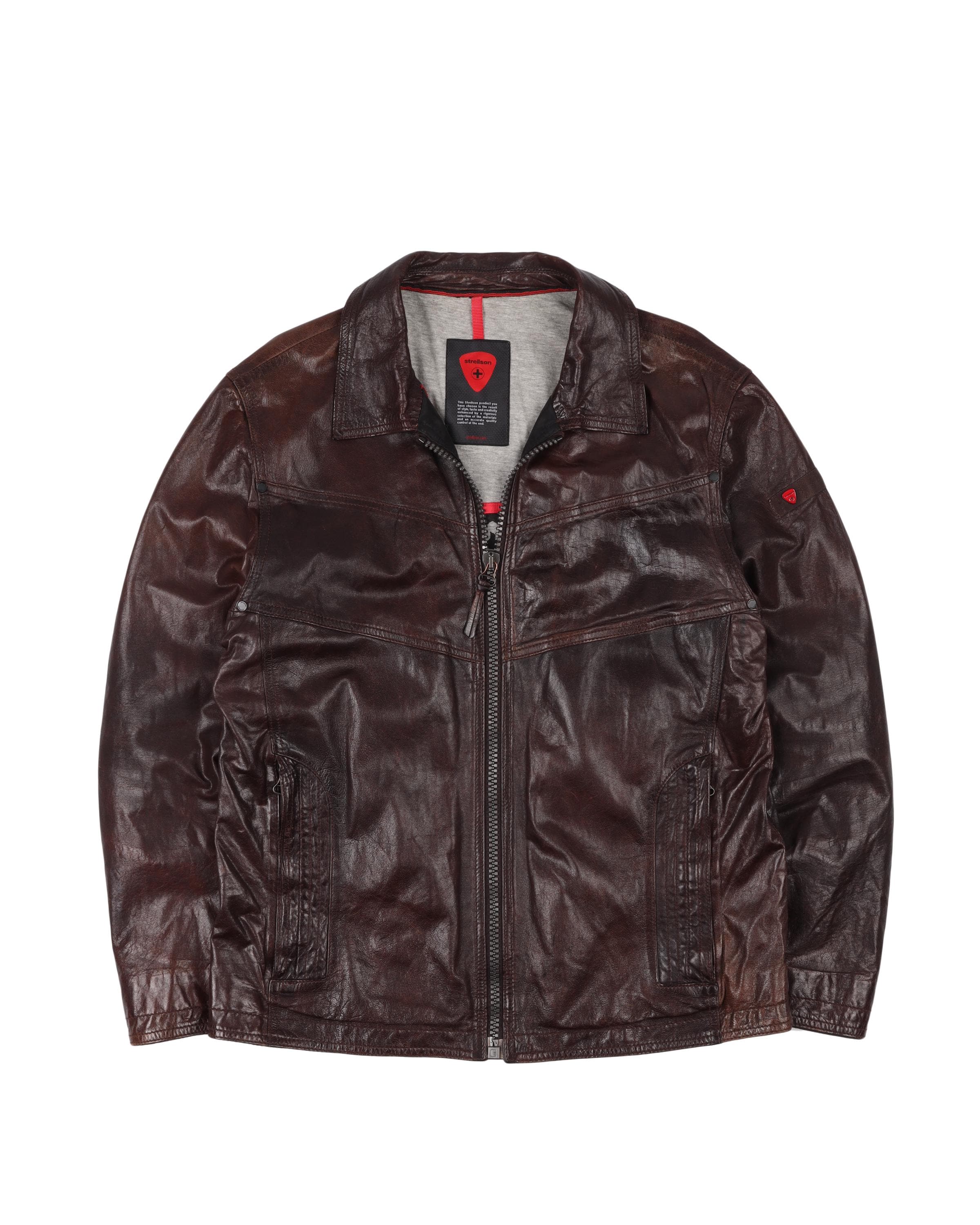 STRELLSON Jacket Brown Lambskin Leather Men s Size 52 L Etsy
