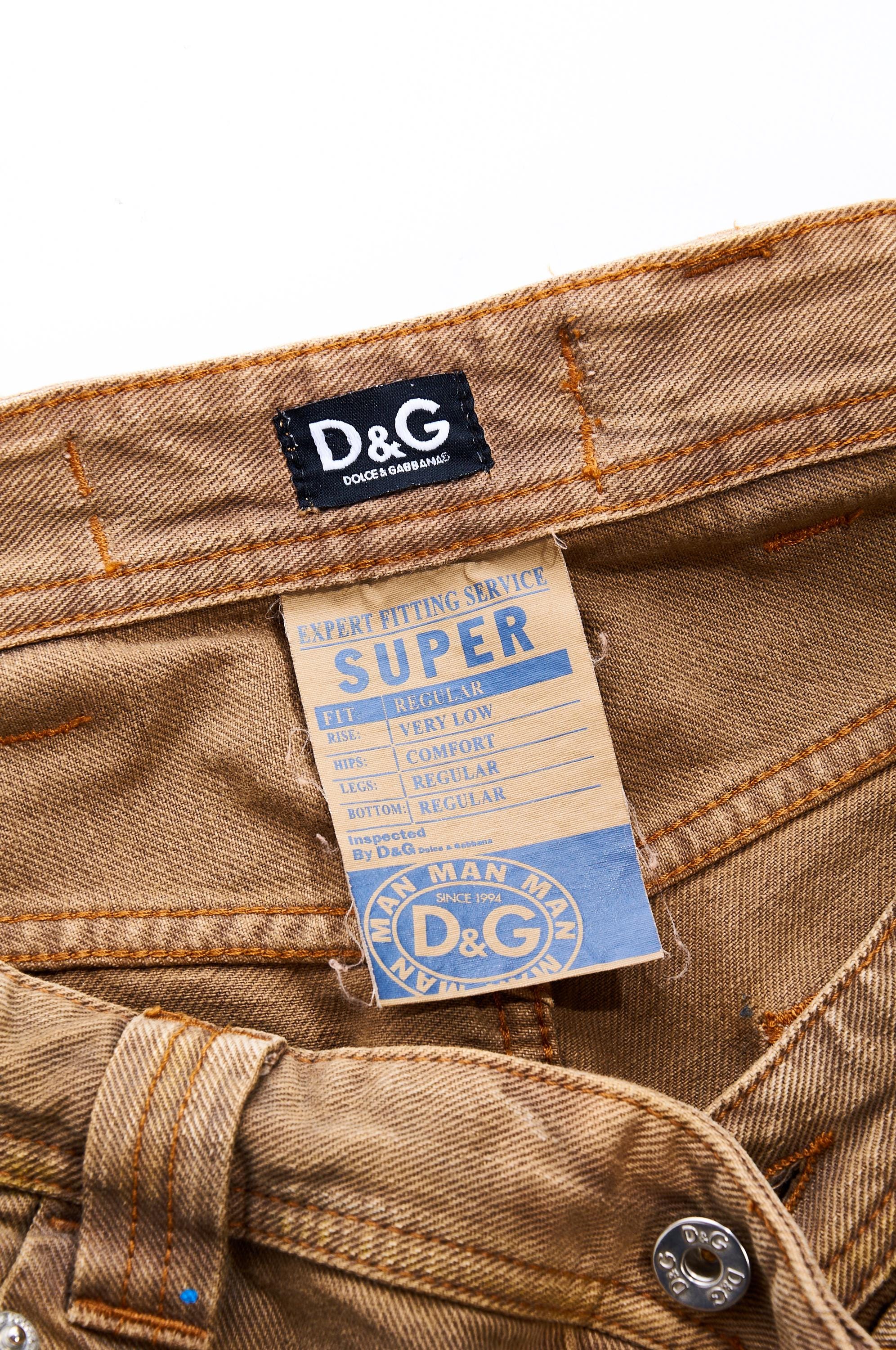 Vintage D&G DOLCE GABBANA Pants Brown Cotton Men