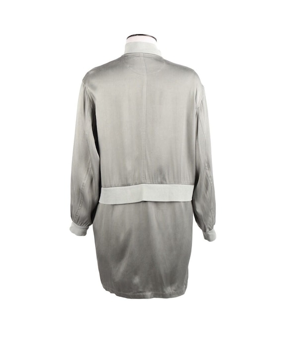 MAISON MARTIN MARGIELA 6 Line Long Bomber Gray Silk Women's