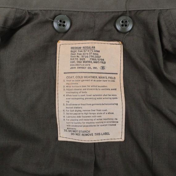 men's Vintage JOHN OWNBEY military Green m65 Cott… - image 8