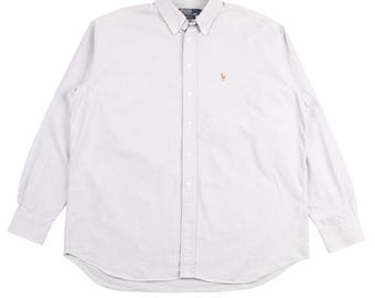 POLO by RALPH LAUREN Yarmouth Shirt Gray Cotton Men's Button Down Size 17
