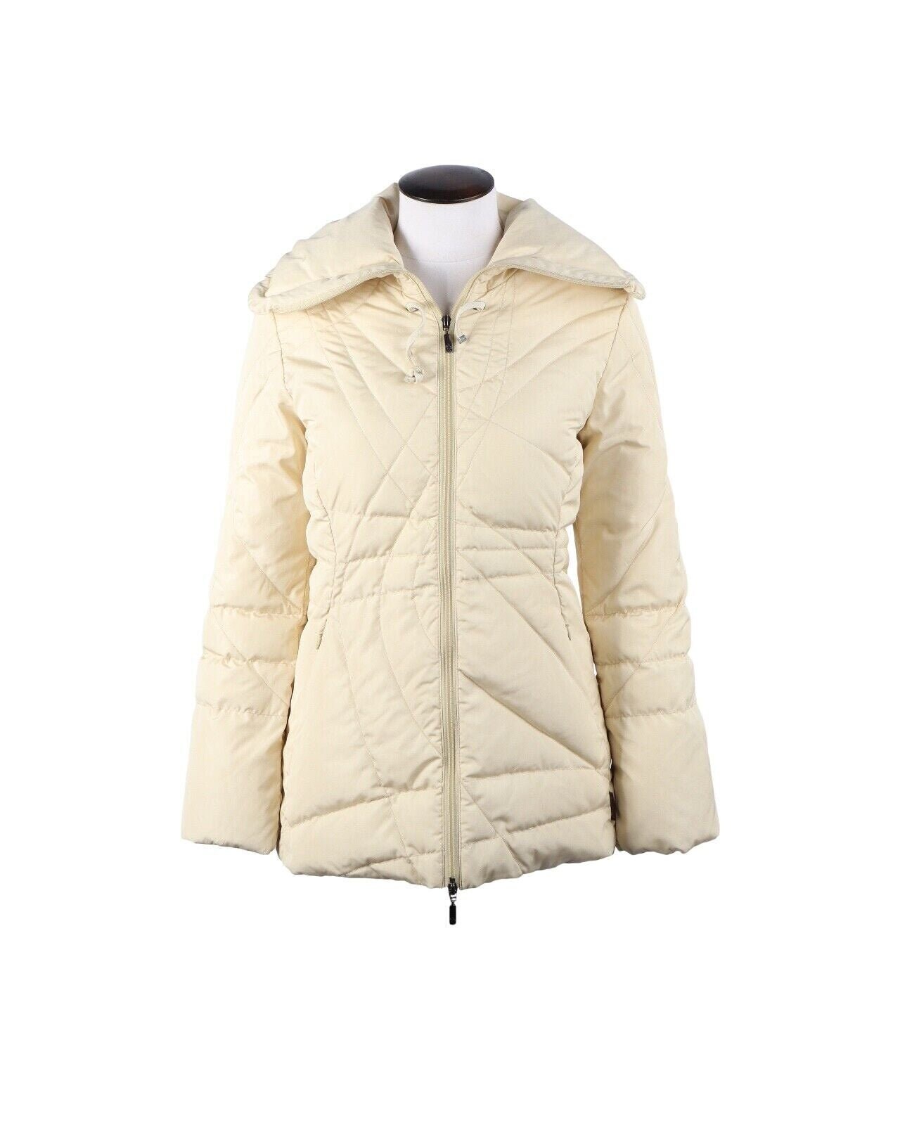 Vintage MONCLER Puffer Coat Ivory Beige Women's Down Jacket Size