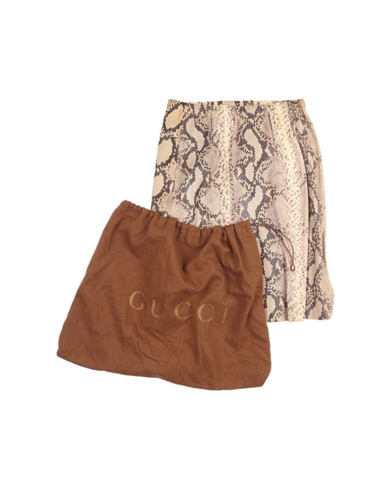 GUCCI by Tom Ford Women's Beige Python Leather Sk… - image 6