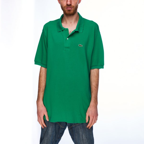 LACOSTE Polo Shirt Green Pique Cotton Men's Short Sleeve Size 6