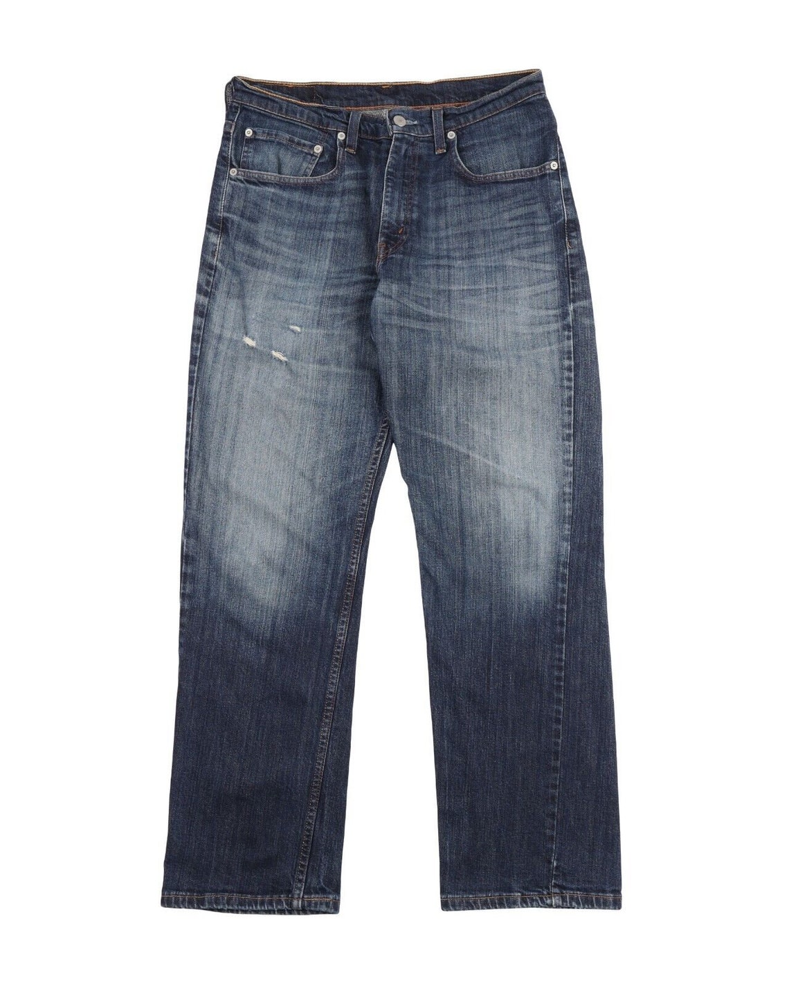 Vintage LEVIS 752 Jeans Navy Blue Stretch Men's 5-Pockets Distressed Denim Size 32x30, foto 1 di 5