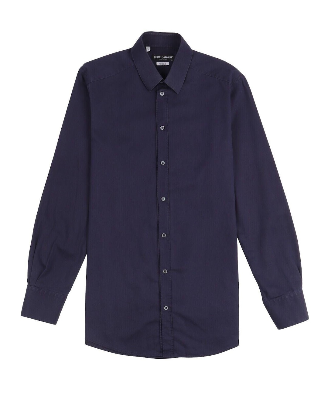 シャツ DOLCE  GABBANA Men Long Tops G5MA3T IS1V7HB5GA Blue DOLCE & GABBANA Gold Men's Navy Cotton Dress Shirt Button up
