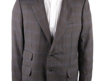 Men's Vintage BRIONI Roman Style Check Wool Blazer Jacket Size 44