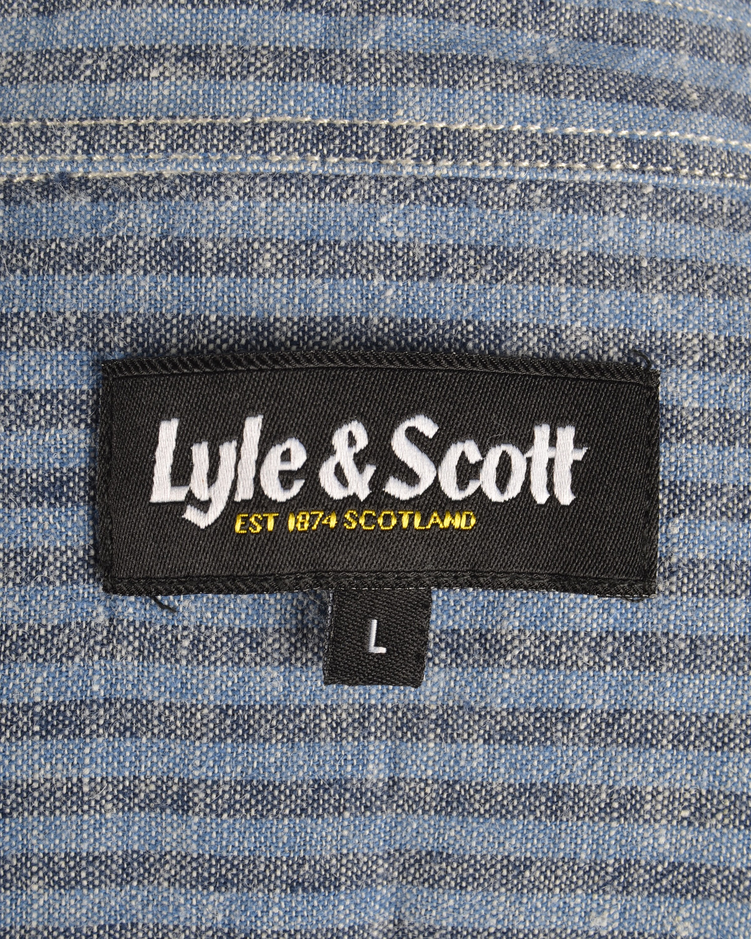Lyle & Scott Camicia Oxford A Righe Uomo – Verde – 100% Cotone – Vestibilità Regolare Con Tasca Sul Petto