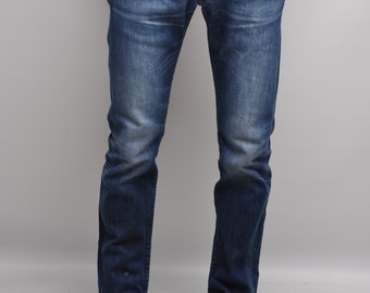 Calça jeans slim EDWIN Japan, azul denim, masculina, tamanho 30 (cintura) x 32 (comprimento)