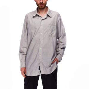 GITMAN BROS Dress Shirt Grey Cotton Men&#39;s Button Up Size 35 / 16.5
