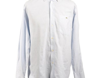 LACOSTE Shirt Blue Oxford Cotton Men's Size 43