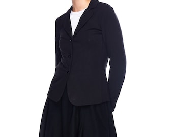 MAX MARA Weekend Women&#39;s Black Unlined Blazer Jacket Single Breasted Size 40 Authentic Designer Wear