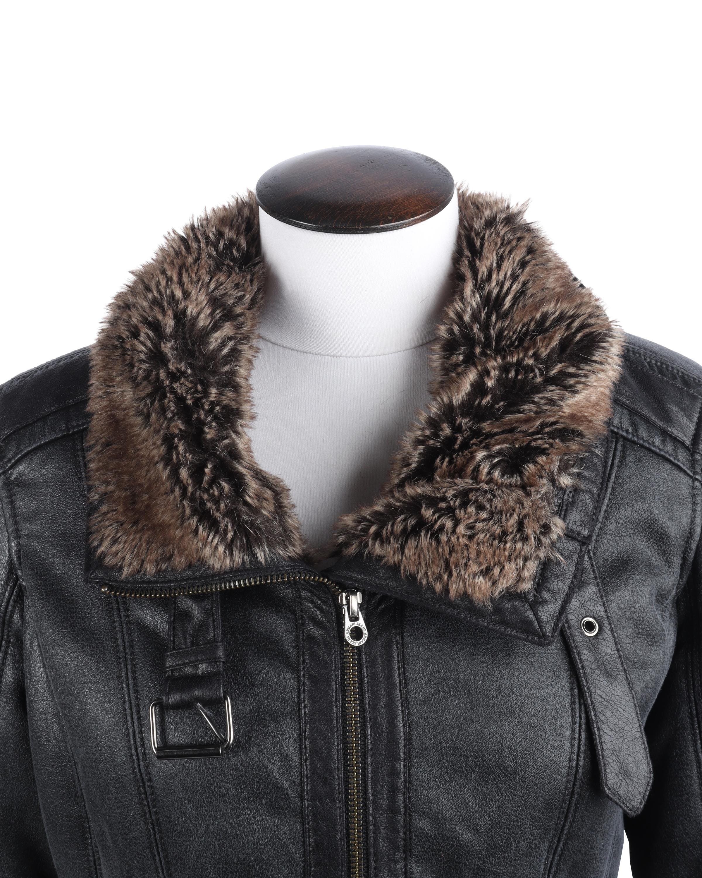 ARMANI JEANS Jacket Brown Women's Faux Shearling Size 40 IT - Etsy