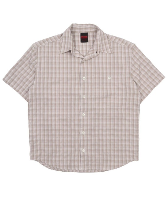 Mammut, MAMMUT Men's Beige Check Short Sleeve Shirt Size S Authentic Outdoor Wear