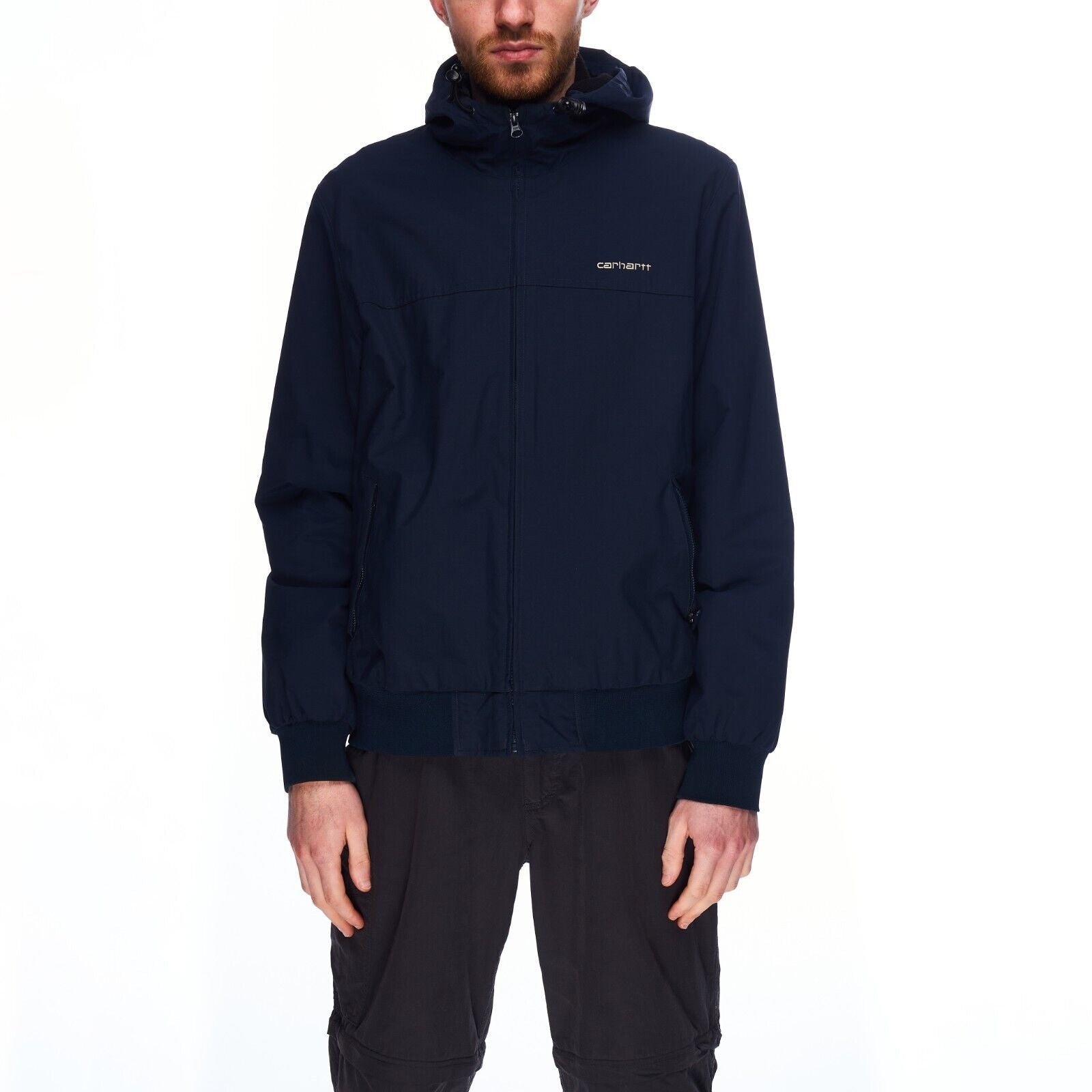 CARHARTT レディース ネイビー ナイロン フード付き セイル ジャケット